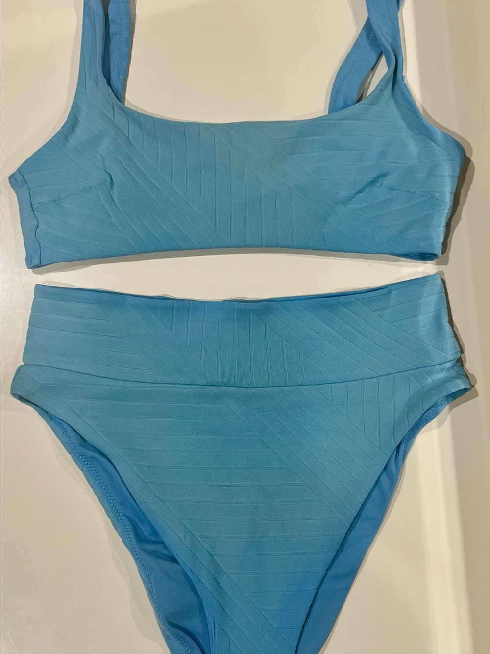 Aerie Women's Light Blue High-Waist Bikini Set